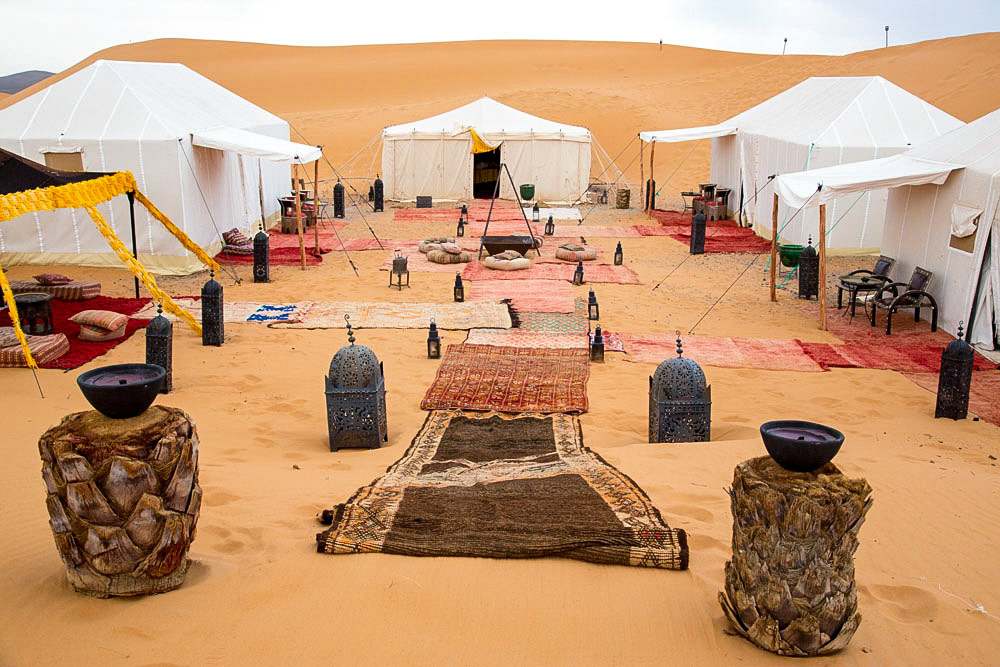 A desert campsite in Morocco.