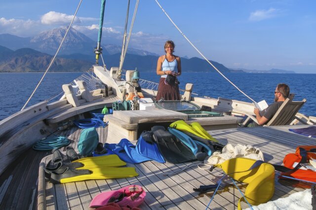 traditional turkish gulet boat